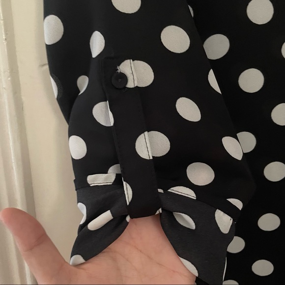 Daniel Rainn Polka Dot Top  3/4 Sleeve Size Small - Picture 5 of 6